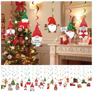 Dalton Set 6 Vòng Hoa Xoắn Ốc Ông Già Noel Hoạt Hình Treo Trần Đa Năng Trang Trí Giáng Sinh Sân Vườn