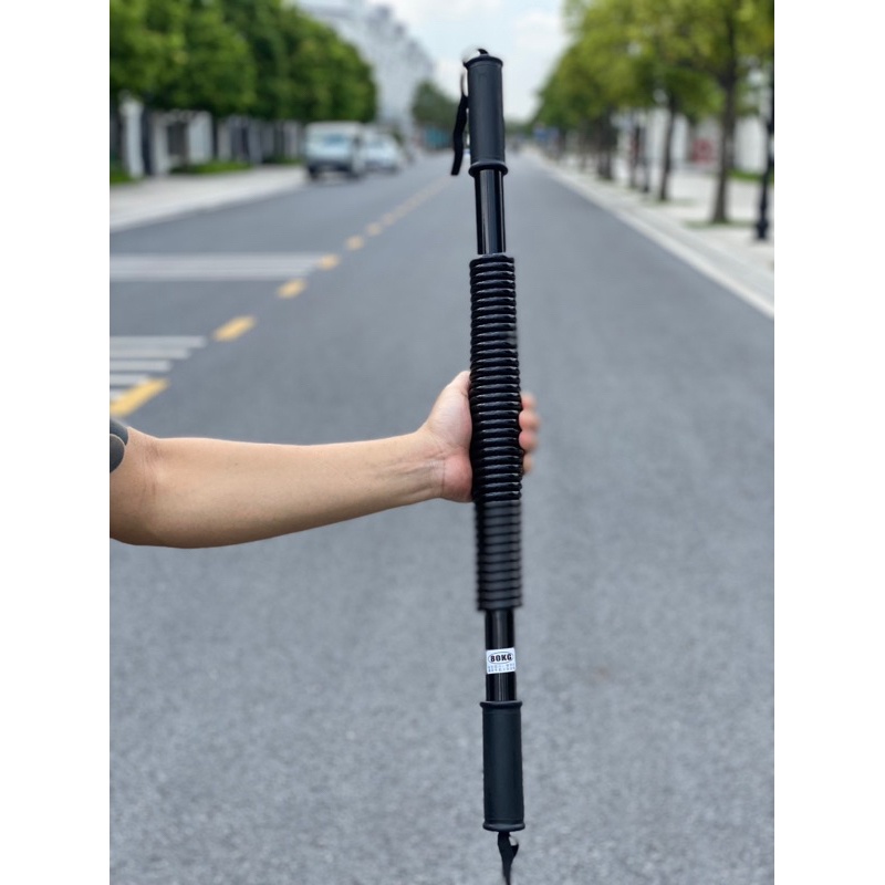 Gậy Lò Xo Titan Tập Tay 80kg 100kg - Ảnh thật shopTặng ô tô