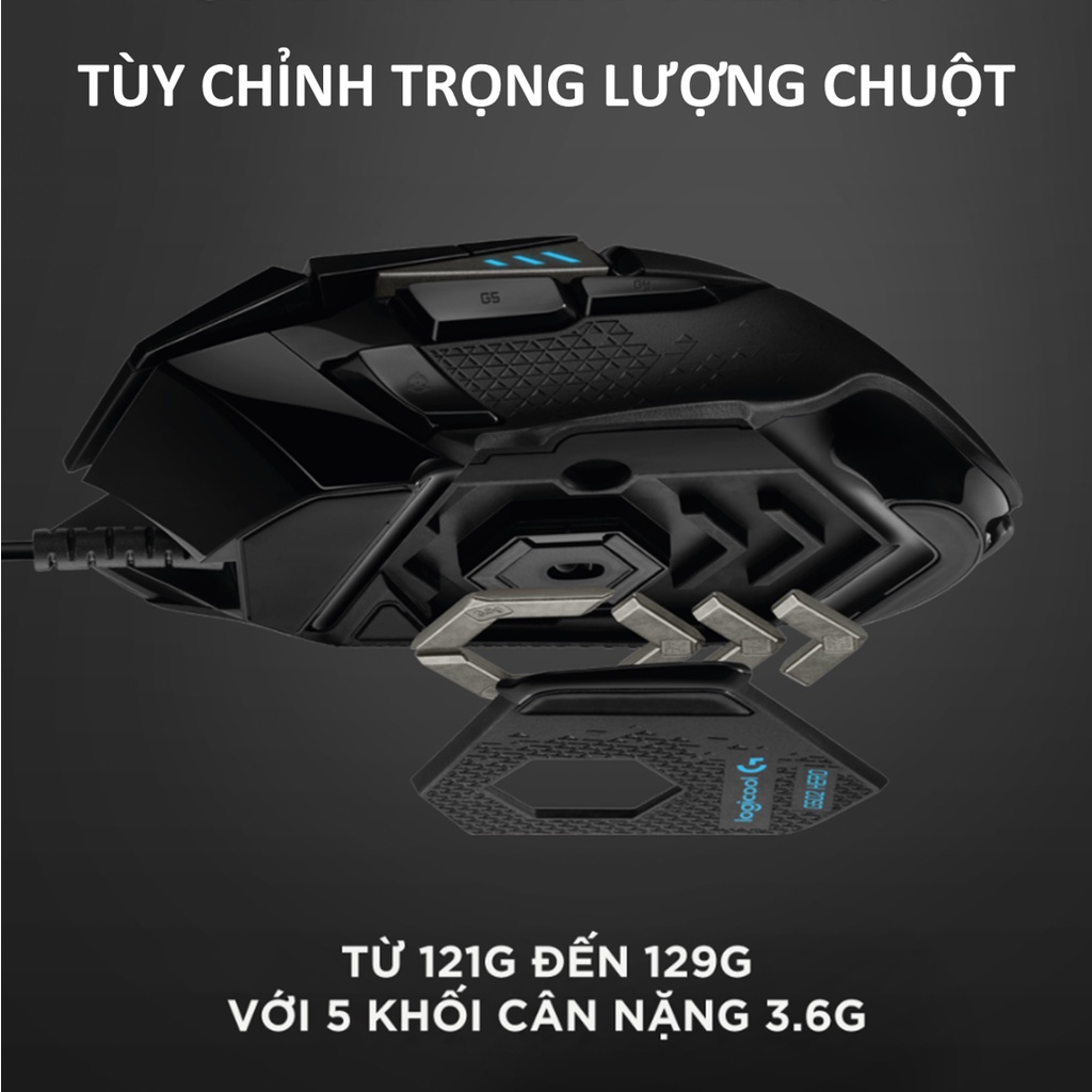 Chuột game có dây Logitech G502  - Cảm biến 25k, RGB, 11 nút lập trình