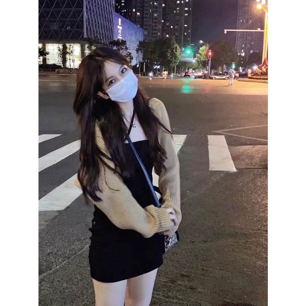 Áo cardigan Dệt Kim Hai Dây Dáng Ôm Phong Cách Hàn Quốc Thời Trang Mùa Thu 2023 Cho Nữ