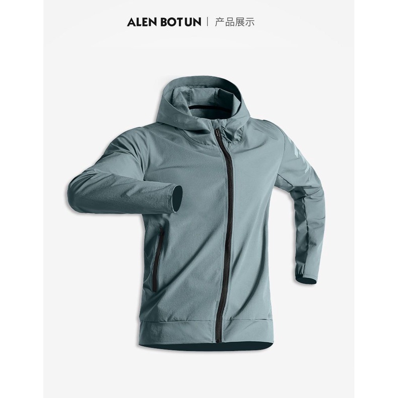 Áo Khoác Gió Thể Thao Có Mũ Trùm Và Khóa Kéo Khô Nhanh Phong Cách Mới Mùa Thu Cho Nam