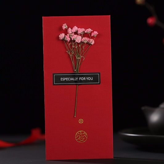 🔥Set 10 Bao Lì Xì Đỏ Họa Tiết Hoa Khô Sáng Tạo Dành Cho Đám Cưới