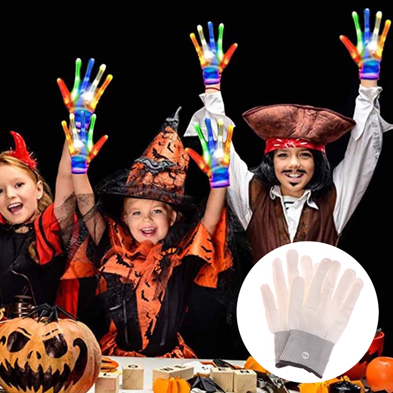 1 Găng Tay Đầu Lâu Có Đèn led Phát Sáng Trang Trí halloween / Giáng Sinh