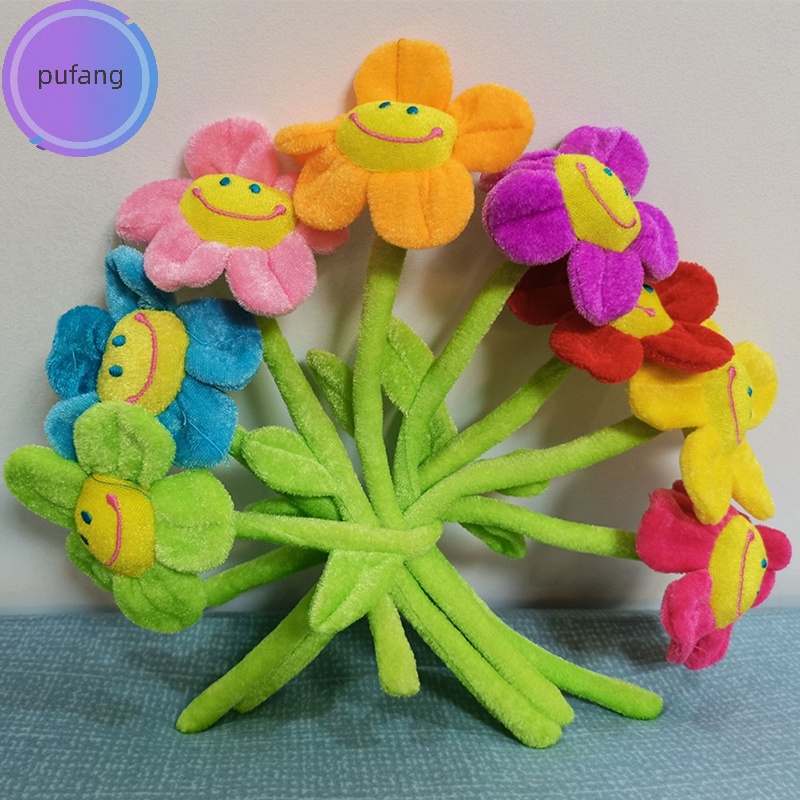 Pufang Đồ Chơi Khóa Rèm Cửa Hình Hoa Hướng Dương Mặt Cười Nhồi Bông Có Thể Uốn Cong Trang Trí Nhà Cửa vn