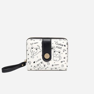  KAITIFEI Phiên bản Hàn Quốc Ví ngắn có dây kéo ngắn dễ thương dành cho nữ 