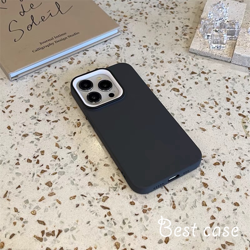 Ốp Điện Thoại Mềm Nhám Màu Trơn Đơn Giản Cho iphone 11 12 13 14 15 pro max