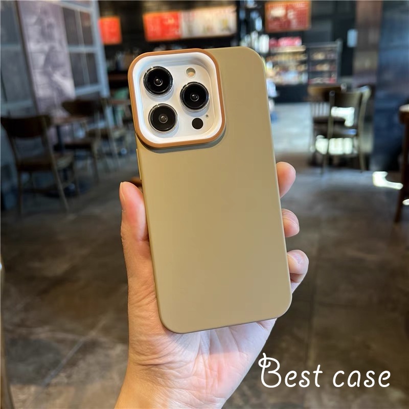 Ốp Điện Thoại Mềm Màu Trơn Đơn Giản Cho iphone 11 12 13 14 15 pro max