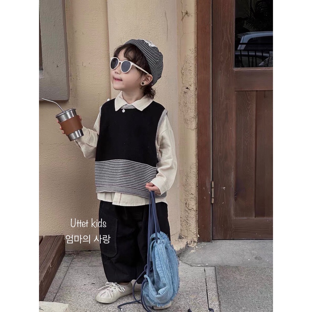 ÁO GILE LEN PHA PHONG CÁCH HÀN QUỐC CHO BÉ GÁI VÀ BÉ TRAI B41