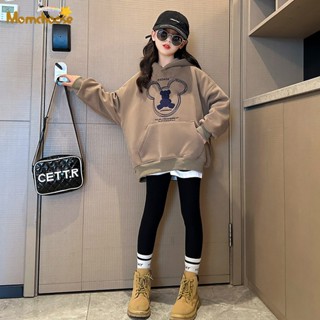 Momo Bộ Áo Hoodie In Hình Cá Mập + Quần Dài Dáng Rộng Thời Trang Thu Đông Cho Bé Gái