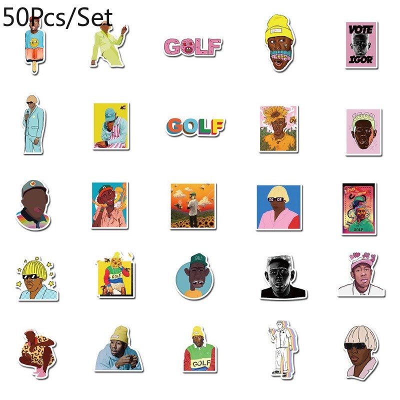 Bộ 50 Miếng Dán Chống Thấm Nước Hình tyler the creator Độc Đáo