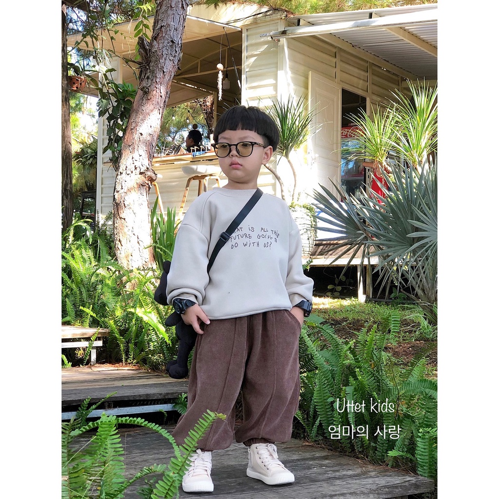 ÁO SWEATER LÓT BÔNG PHONG CÁCH HÀN QUỐC CHO BÉ GÁI VÀ BÉ TRAI RẤT ẤM 23127