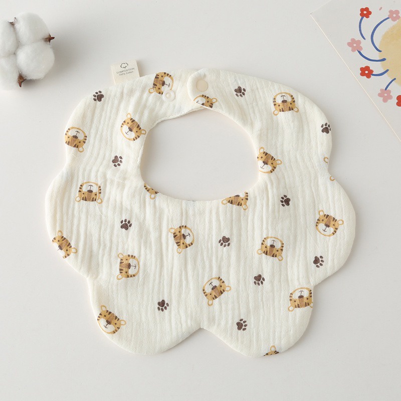 Yếm Ăn cotton Nguyên Chất Xoay 360 Độ Cho Bé