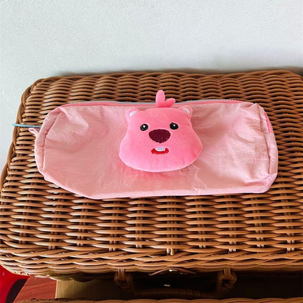 Keene Looopy Túi Đựng Bút Bằng polyester Phủ Lông Họa Tiết Hoạt Hình Dễ Thương