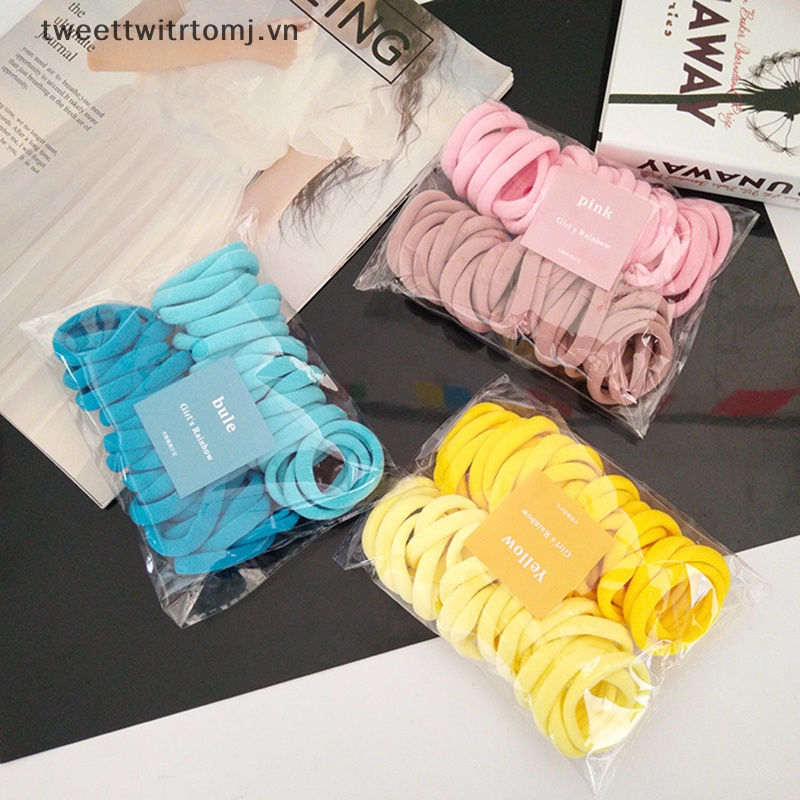 Set 50 Dây Buộc Tóc Co Giãn Nhiều Màu Sắc Cho Bé Gái vn