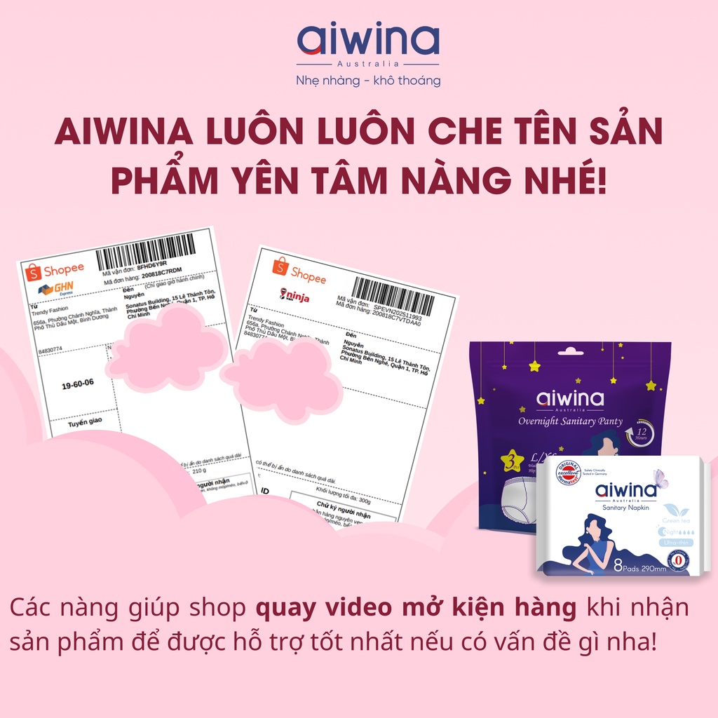 Băng Vệ Sinh Aiwina Gói 8 Miếng Siêu Mềm Mỏng Cánh 24cm Ban Ngày