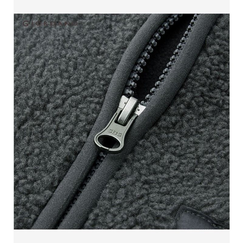 GIORDANO MEN Sherpa fleece loose hooded jacket 01073868