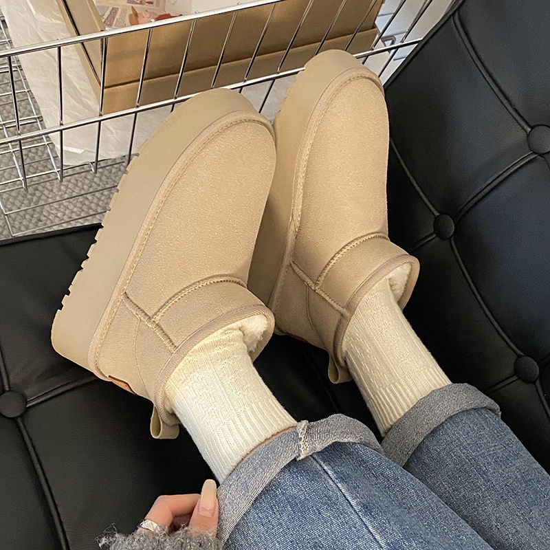 Giày Bốt Đi Tuyết Lót Lông Dày Dặn Phong Cách Mới 2023