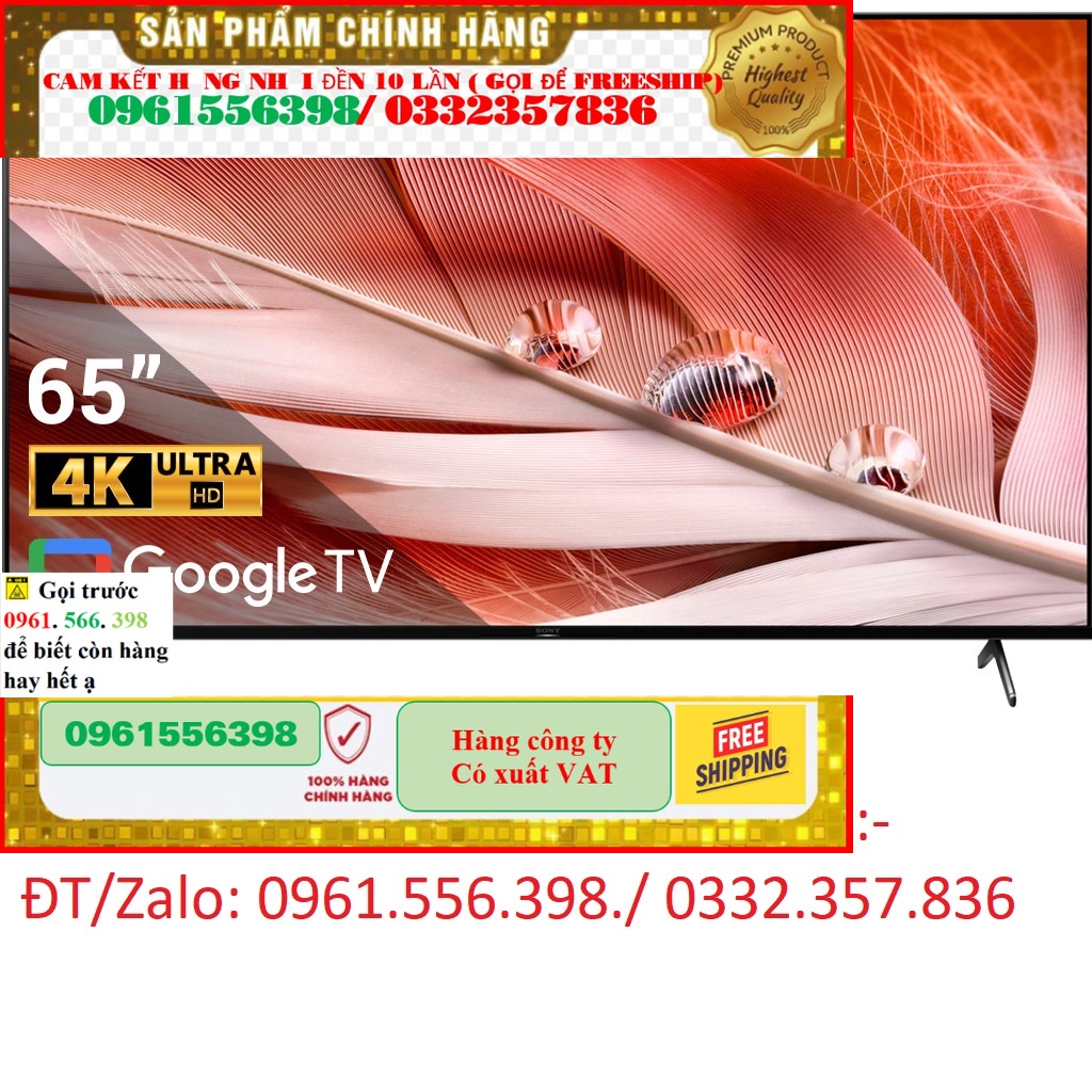 Smart Tivi Sony 65 Inch 4K XR-65X90J &lt; Chính hãng BH:24 tháng tại nhà toàn quốc &gt; -