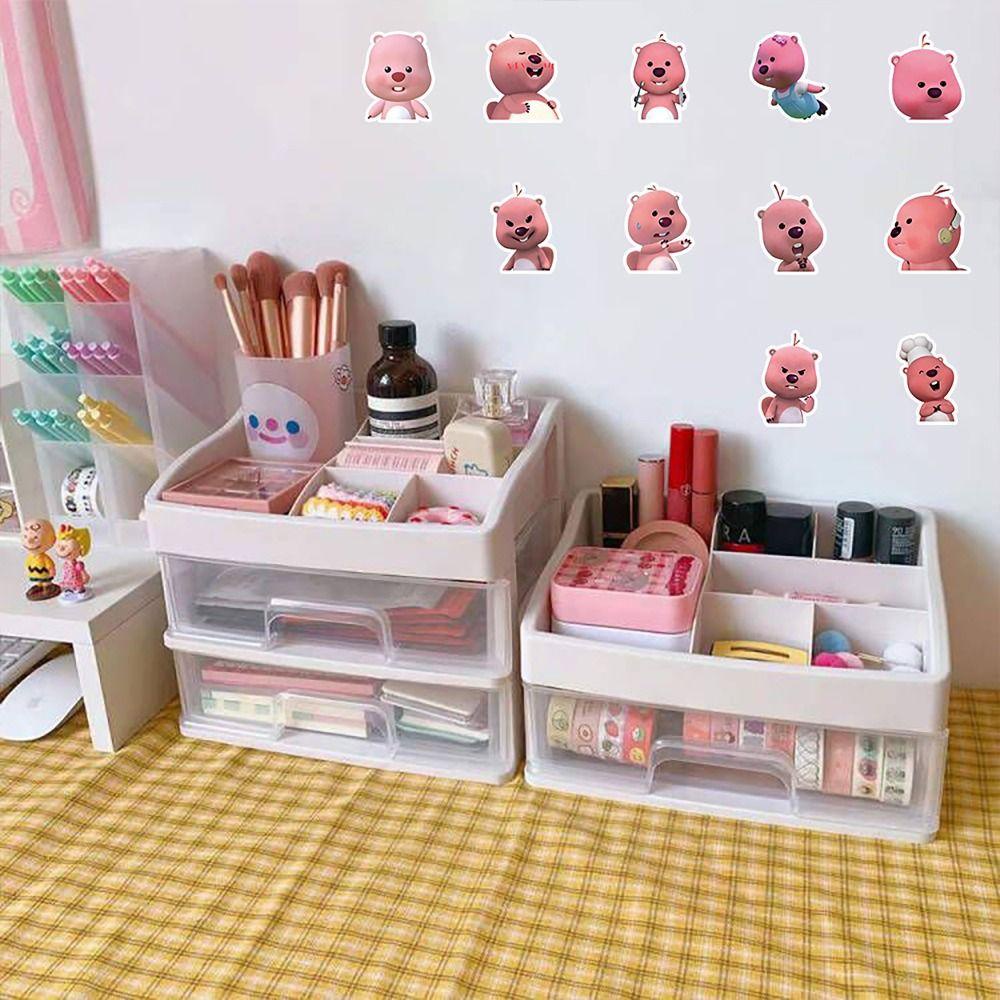 Keene Set 63 Miếng Dán Hoạt Hình Chống Nước Trang Trí Ván Trượt laptop Hành Lý Vui Nhộn Không Phai Màu