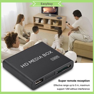 Easybuy 110‑240v full hd mini box media player 1080p hỗ trợ usb mmc rmvb mp3 avi mkv
