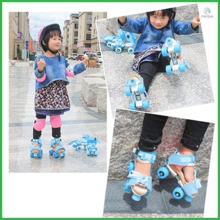 Double Wheels Roller Skates for Kids - Adjustable Size Skating Shoes for Beginners