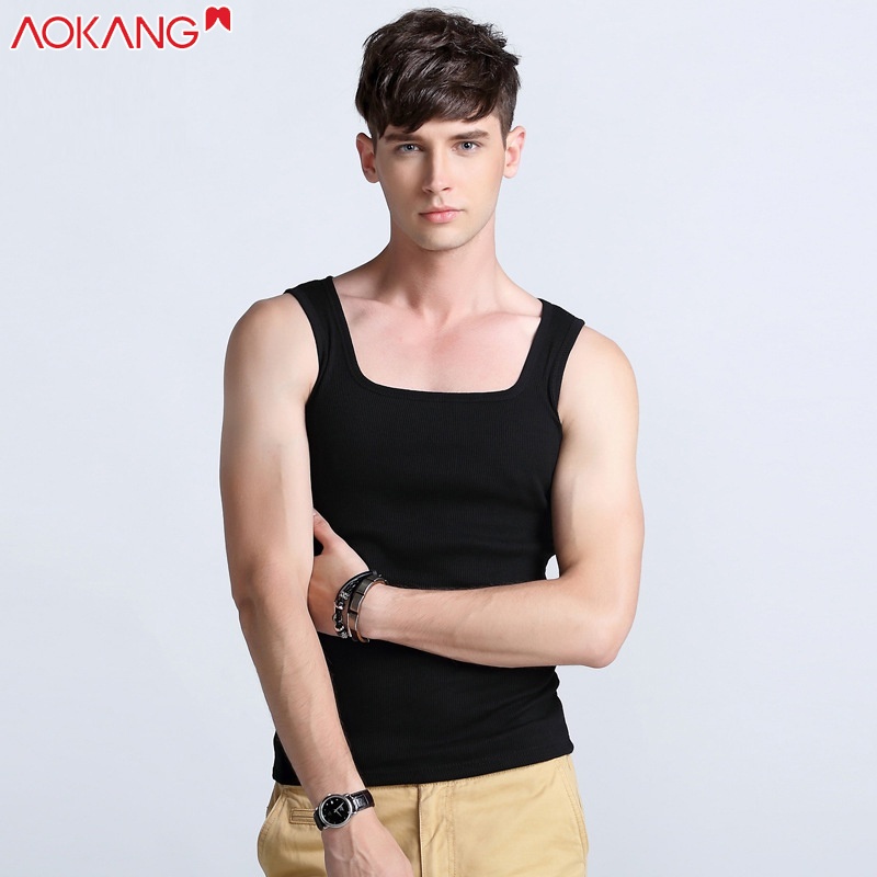 Aokang Áo Ba Lỗ Thể Thao cotton Trơn Dáng Rộng Thời Trang Hàn Quốc Cho Nam