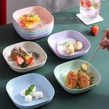 Set 8 Đĩa Lúa Mạch Vuông (4 Đĩa Sâu, 4 Đĩa Nông)