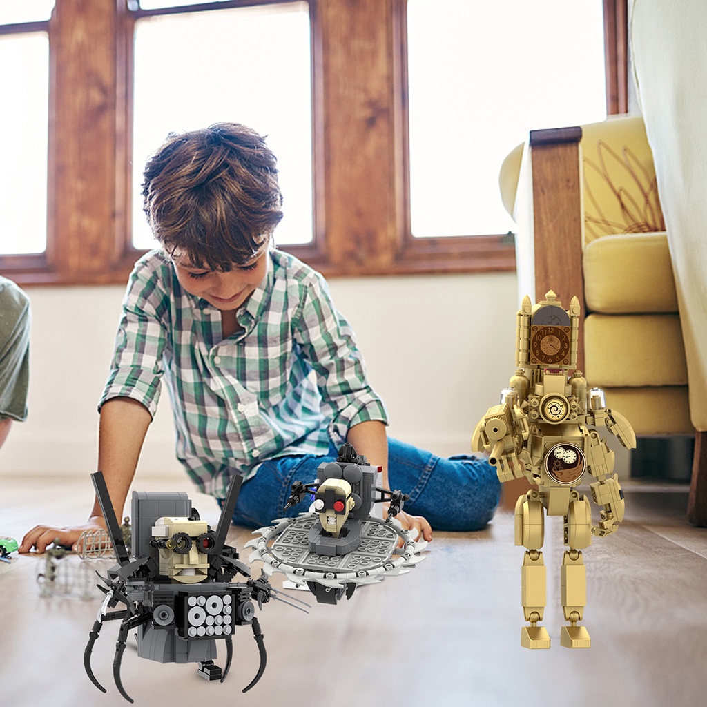 Skibidi Đồ Chơi Khối Lắp Ráp toilet Người Đàn Ông titan Phát Ra Âm Thanh vs