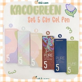 Set 5 bút gel kaco pure hộp giấy nhà cam