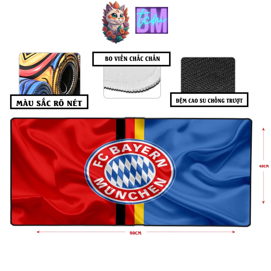 Lót chuột các đội bóng đá Manchester United, Chelsea, Arsenal, Real Madrid, Barca, thegioilotchuot 90cm x 40cm 80cm x 30