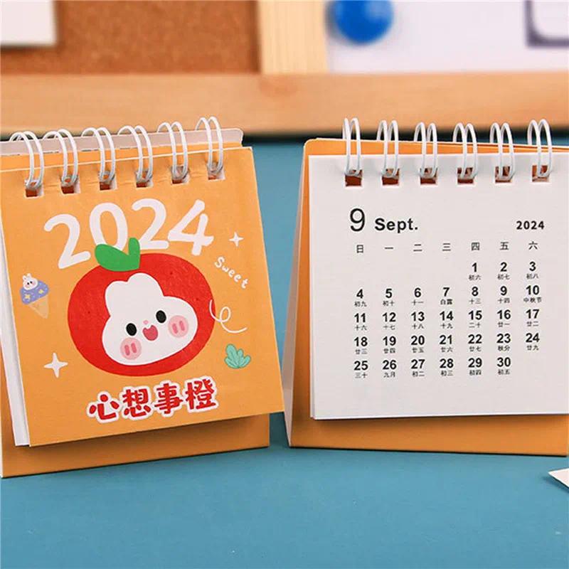 Lịch Để Bàn 2024 mini Hình Thỏ Hoạt Hình Dễ Thương