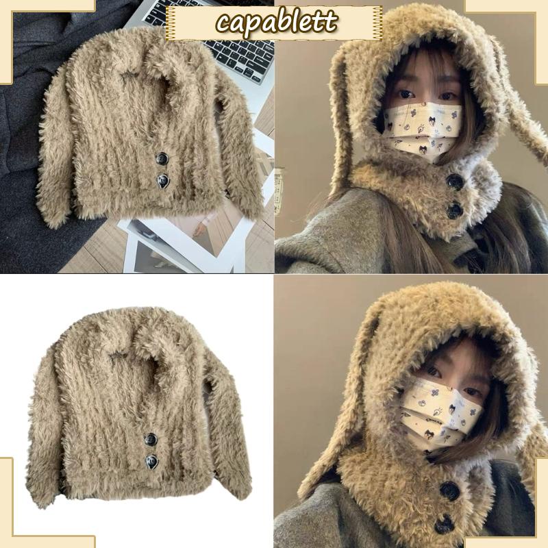 Mũ Tai Thỏ Che Nắng Chống Gió Thời Tiết Mùa Đông Cho Nữ