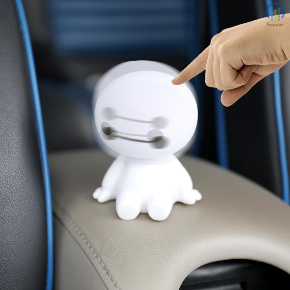Cartoon Plastic Auto Decor Accessories Cute Baymax Robot Shaking Head Doll for Car Interior Decorations and Styling