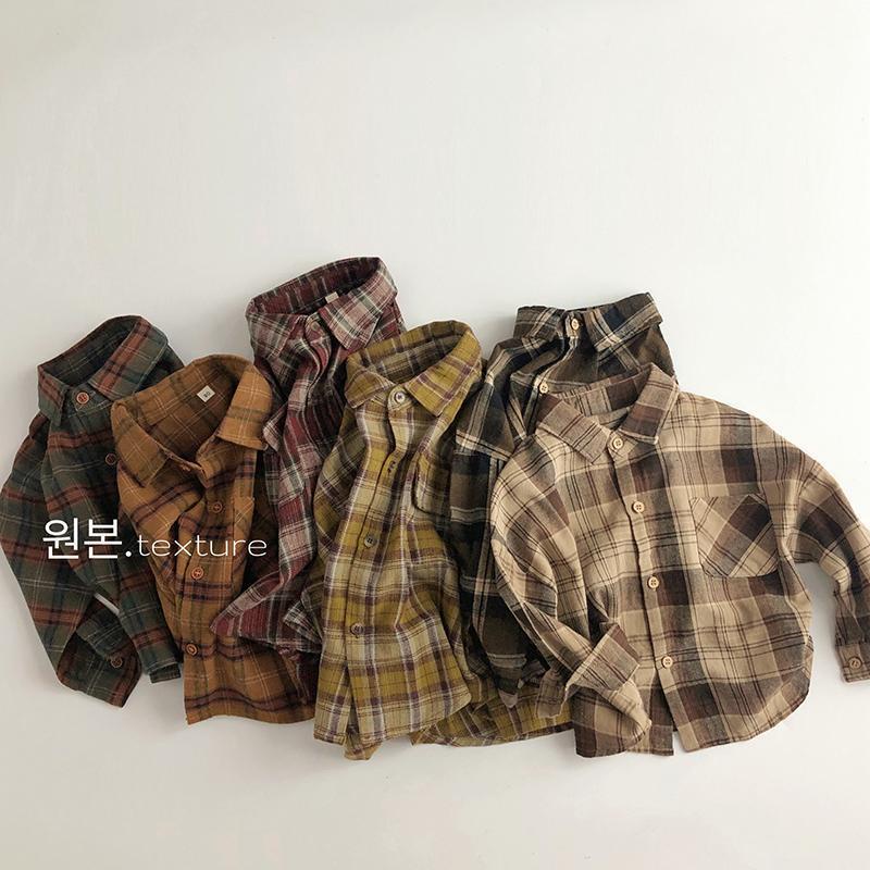 Áo Sơ Mi Tay Dài Họa Tiết Sọc Caro Phong Cách Hàn Quốc Thời Trang Xuân Thu Cho Nam Và Nữ