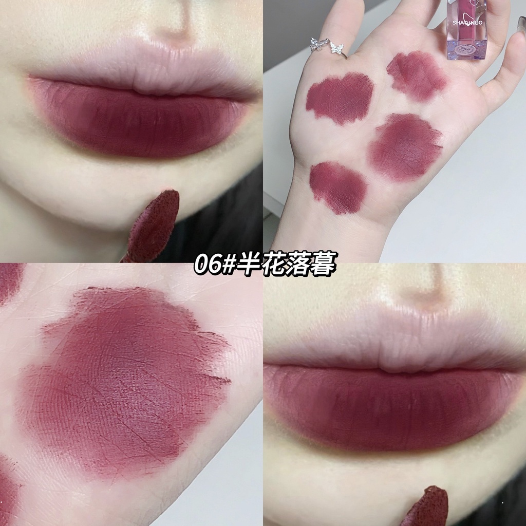 Shaqinuo Son Môi Màu Lì Tự Nhiên Lâu Trôi Không Thấm Nước