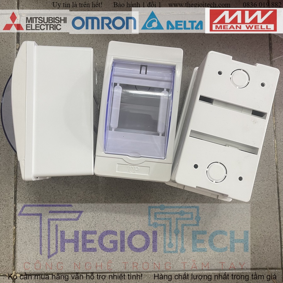 Hộp nổi đựng cầu dao MCB 2P có nắp đậy an toàn (hàng cty Tiến Phát Việt Nam) - Có nắp đậy an toàn