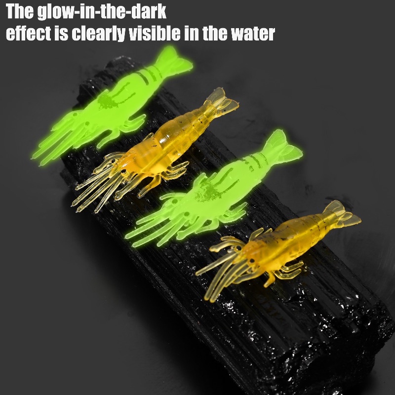 Mồi Tôm Giả mini Mềm Mại Dùng Câu Cá Ban Đêm