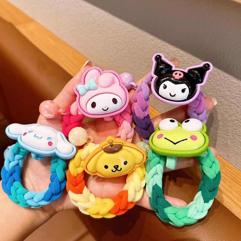 Mới Dây Cột Tóc Cao Su Họa Tiết Hoạt Hình Phong Cách Hàn Quốc Cho Bé Gái