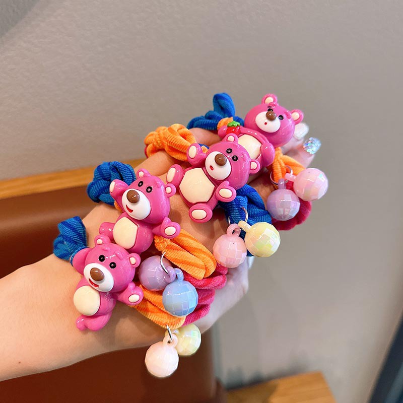 Mới Dây Cột Tóc Cao Su Họa Tiết Hoạt Hình Phong Cách Hàn Quốc Cho Bé Gái