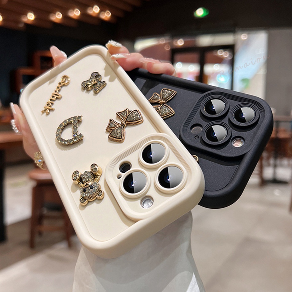 Sang Trọng Ốp Điện Thoại Silicon Mềm Hình Gấu Cho iphone 11 12 13 14 15 pro max 11pro x xr xs max 6 6s 7 8 plus se 2020 13pro 14pro