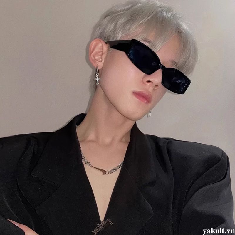 🎀 yakult 🎀Mắt kính râm mát nữ nam gọng kính vuông thời trang phong cách Ulzzang chống tia UV đẹp cute giá rẻ