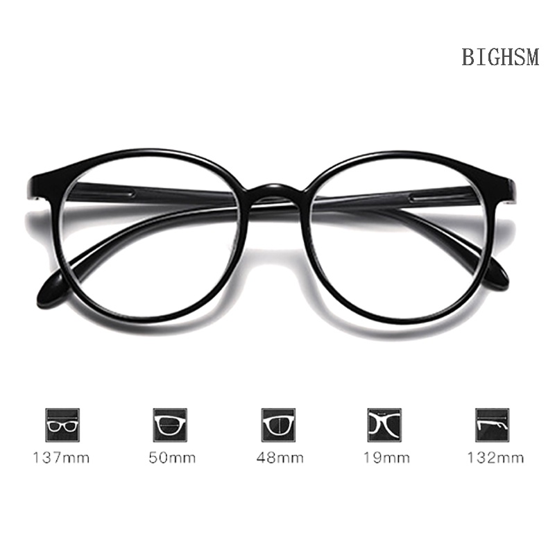 Bighsm Mắt Kính Gọng Tròn Lớn Chống Ánh Sáng Xanh Thời Trang Unisex skk