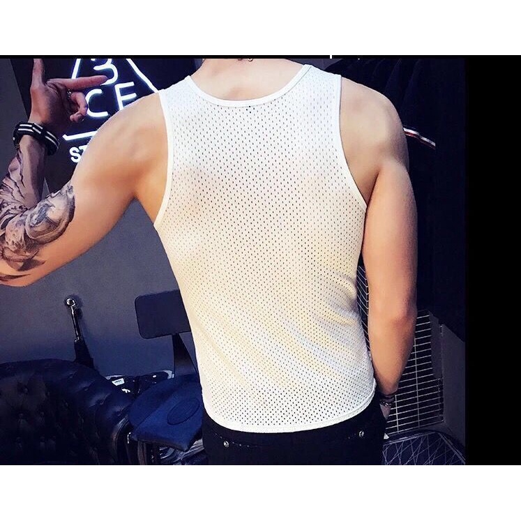 Áo Ba Lỗ Thể Thao Thoáng Khí Ôm Dáng Phong Cách Hàn Quốc Cho Nam