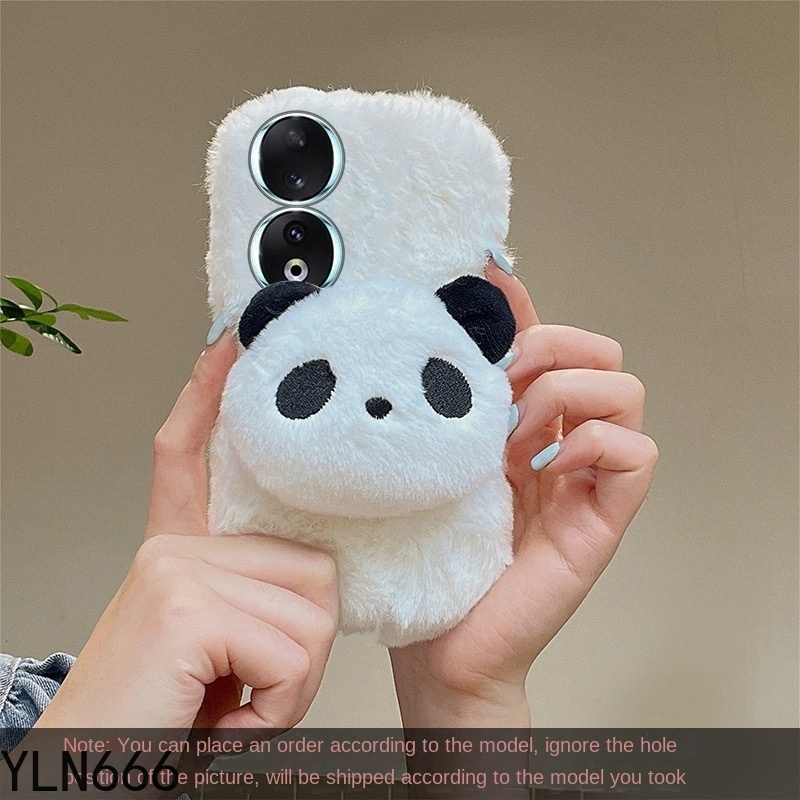 Ôp Điện Thoại Phủ Lông Hình Gấu Trúc 3d Dễ Thương Chống Sốc Cho oppo a78 a96 a58 a76 find x2 x3 x5 pro x2lite x5lite Ốp