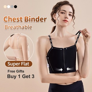 Áo Ngực Thể Thao Có Dây Kéo Phía Trước Thoáng Khí tomboy binder Cỡ Lớn Cho Nữ