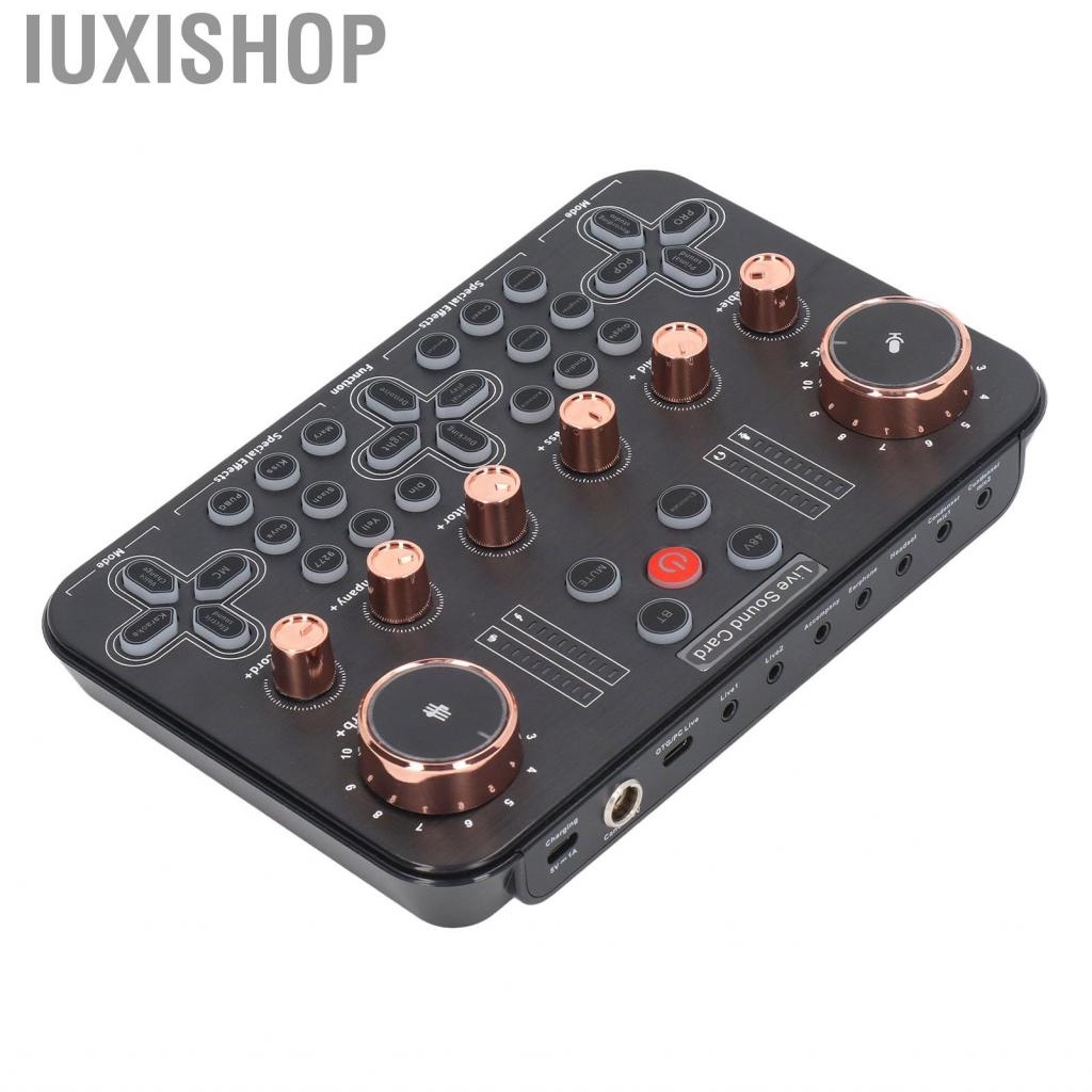 Iuxishop Live  Card Soundboard Audio Mixer 44.1KHZ Transmission Debugging Free Installation  Display with Breathing