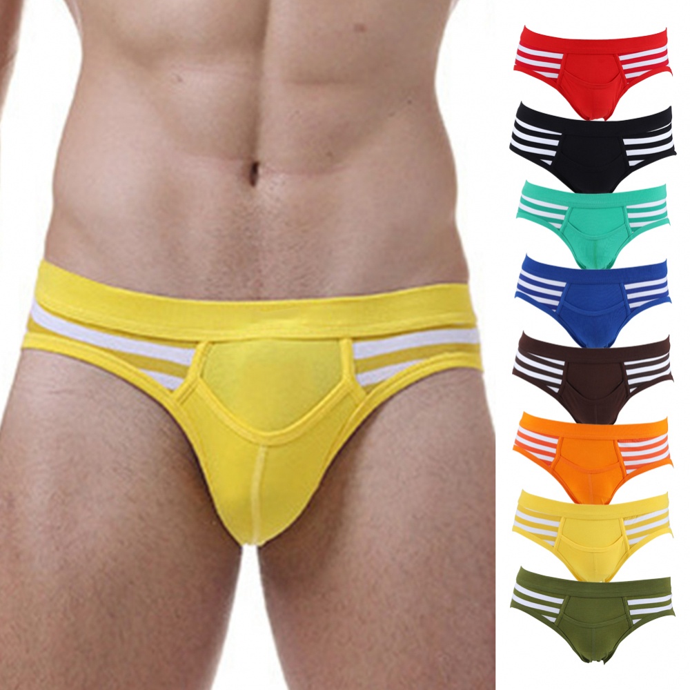 Nam Quần Lót Cotton Thoáng Khí Gợi Cảm Bikini Giữa Eo Quần Lót Túi Quần Đùi