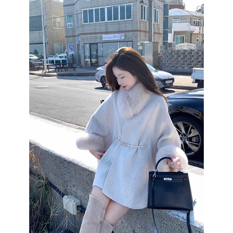 Áo Khoác Len Hai Mặt Cao Cấp Thời Trang Mùa Đông Mới 2023 Dành Cho Nữ