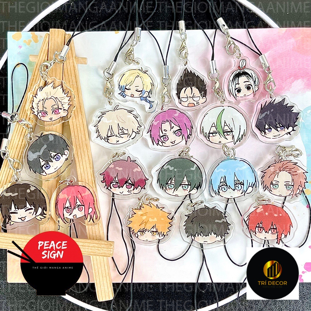 Dây treo điện thoại BLUE LOCK mica acrylic móc khóa anime nagi chigiri isagi bachira kaiser ness móc khóa