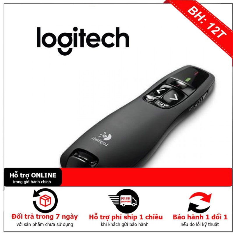 Bút thuyết trình Laser Logitech r400 cao cấp Chính hãng
